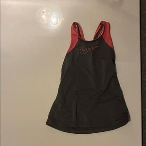 Nike Women's Charcoal and Crimson Tank Top